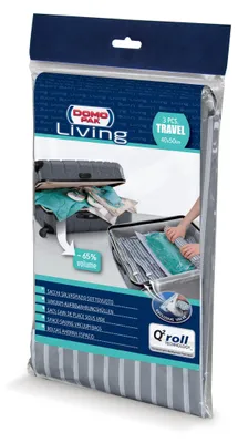 Imagen del producto de Domopak Sada de 3 bolsas de vacío para viajes, tamaño 40x50