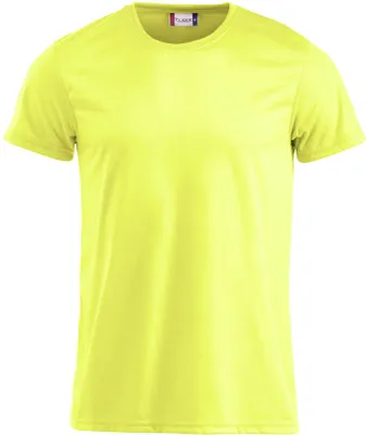 Produktbild von Modern geschnittenes Neon Polyester T-Shirt mit Seitennähten, doppellagigem und verstärktem Nackenband, 160 g/m²