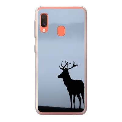 Produktbild von MuchoWow® Handyhülle Schutzhülle Hülle für Samsung Galaxy A20e Hirsch - Nebel - Silhouette Silikon Softcase Handy Hülle - Abdeckung