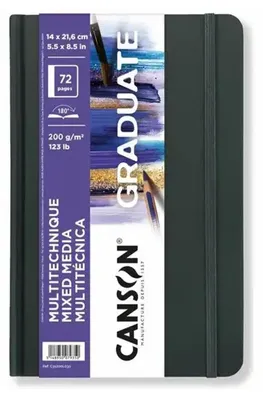 Image de CANSON C31200L030 CANSON GRADUATE Carnet de croquis Mixed Media, 140 x 216 mm