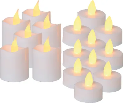 Produktbild von Best Season LED-Kerzenset, 16 teilig, Farbe : weiss 6 Kerzen, 10 Teelichte, inkl. Batterien, 067-32