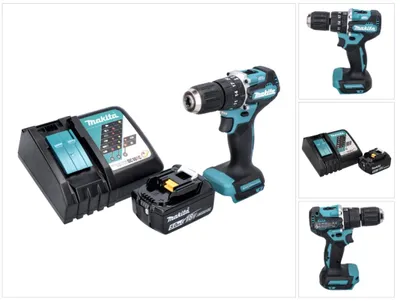 Zdjęcie produktu dla Makita DHP 487 RT1 akumulatorowa wiertarko-wkrętarka udarowa 18 V 40 Nm bezszczotkowa + 1x akumulator 5,0 Ah + ładowarka