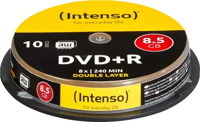 Image de Intenso 4311142 10er DVD+R 8,5GB 8x Speed, Double Layer Cakebox