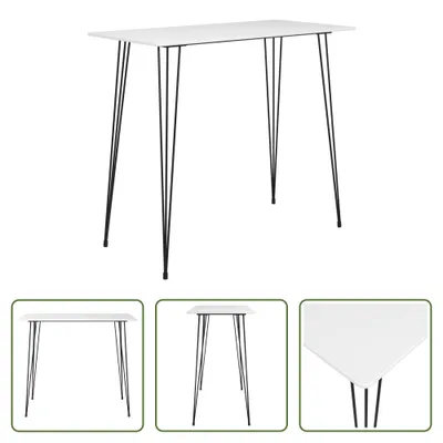 Image de The Living Store Table de bar blanc 120x60x105 cm