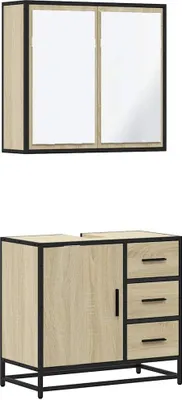 Produktbild von VidaXL 3300896, Eiche, Metall, Holz, 60 kg, 650 mm, 330 mm, 600 mm