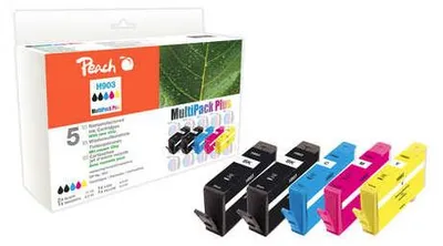 Obrázok produktu pre Peach 320000, Čierna, Azúrová, Purpurová, Žltá, Atrament na pigmentovej báze, Atrament na pigmentovej báze, 22 ml, 19,5 ml, 660 strany
