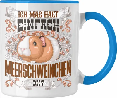 Produktbild von Trendation - Meerschweinchen Tasse Geschenk Meerschweinchen Besitzer Spruch Geschenkidee Ich Mag Halt Einfach Meerschweinchen Ok (Blau)