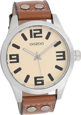 Produktbild von Oozoo Leder Damen Uhr Analog Quarzuhr Armband braun Timepieces D2UOC1052A