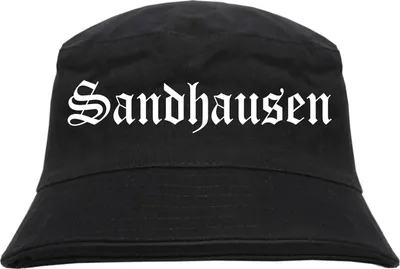 Produktbild von Sandhausen Fischerhut - Altdeutsch - bedruckt - Bucket Hat Anglerhut Hut L/XL Schwarz