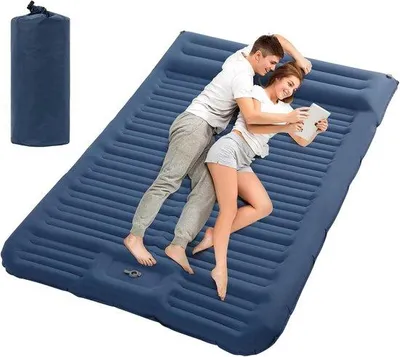 Produktbild von Famanu Schlafmatte für 2 Personen, selbstaufblasend, 194x137cm, mit Fußpumpe und Kissen