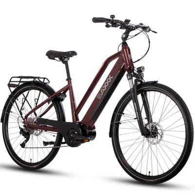 Produktbild von SAXXX 28 Zoll Trekking E-Bike, 250W Mittelmotor mit 90Nm, 522Wh herausnehmbarer Akku, bis 100km Reichweite, SHIMANO Deore Schaltung