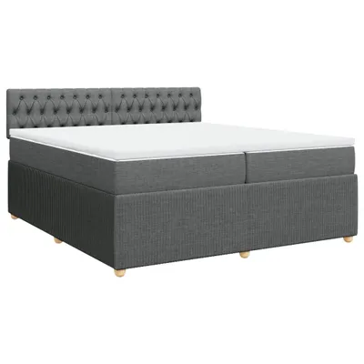 Produktbild von Boxspringbett mit Matratze Dunkelgrau 200x200 cm Stoff
