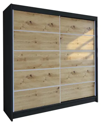Produktbild von MIRJAN24 Schiebetürenschrank Talin IV, Stilvoll Schlafzimmer Kleiderschrank (Farbe: Schwarz / Artisan Eiche)