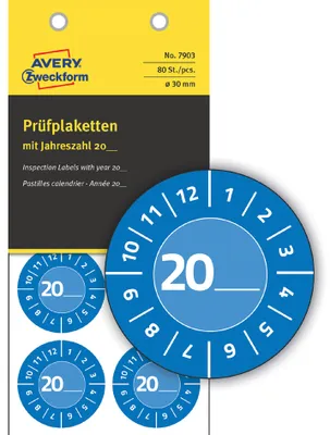 Zdjęcie produktu dla AVERY Zweckform 7902 80 AVERY Zweckform Prüfplaketten 7902 gelb