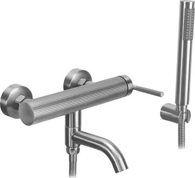 Produktbild von Bodenmontierter Badewannenarmatur Rea Argon Gebürstetes Nickel