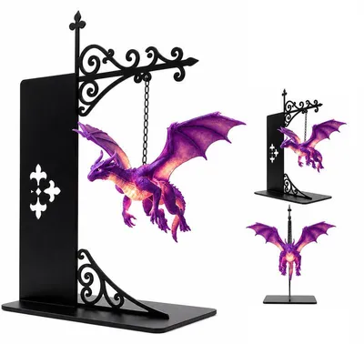 Produktbild von Magische schwebende Drachen Bücherregal Lampe – warmes LED Licht – 3D Drachen-Nachtlicht – Fantasy-Deko und Leselampe für Regal, Schlafzimmer und Leseecke