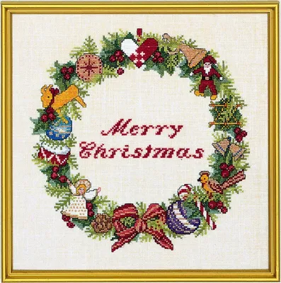 Produktbild von Eva Rosenstand Kreuzstich Set "Merry Christmas", Zählmuster, 30x30cm