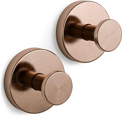 Produktbild von Sanova Handtuchhaken – 2er-Set – Selbstklebend mit Saugnapf – Ohne Bohren – Handtuchhalter – Kupferbronze