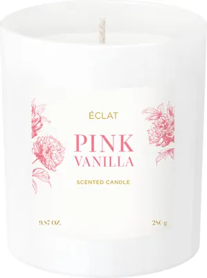 Produktbild von ÉCLAT Pink Vanilla Duftkerze – Sojawachs, vegan, Brenndauer bis zu 45h, 280g