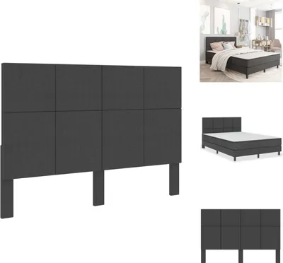 Zdjęcie produktu dla vidaXL Zagłówek z ciemnoszarego materiału 140×200 cm - zagłówek i podnóżek