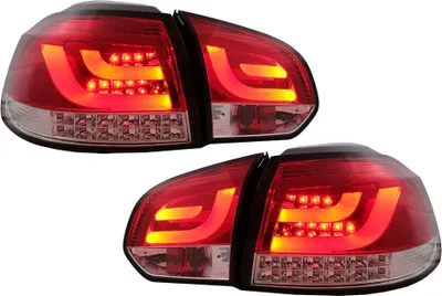 Image de Feux arrière à LED pour VW Golf 6 VI bicorps 2008-2013 Rouge Clair.