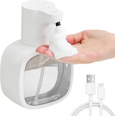 Produktbild von Automatischer Induktionsseifenspender mit 2 Installationsmethoden, USB-Aufladung, 4 einstellbare Stufen, wandmontierter Seifenspender