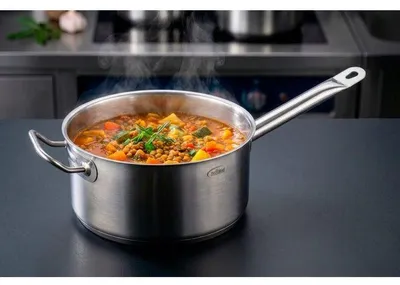 Immagine prodotto di Pentola – INOXIBAR – Professionale, 28 cm – acciaio inossidabile – fondo diffusore – adatta per induzione