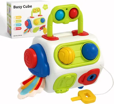 Productafbeelding van Montessori Busy Cube 8 - 1 voor kinderen vanaf 1 jaar - Activiteitskubus voor fijne motoriek en sensorische vaardigheden
