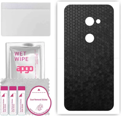 Produktbild von apgo Rückseite Schutzfolie, Skin, kompatibel mit Sharp Aquos Zero, Hinten Displayschutzfolie aus Vinylfolie, kratzfest, einfache Montage - Schwarze Honigwabe