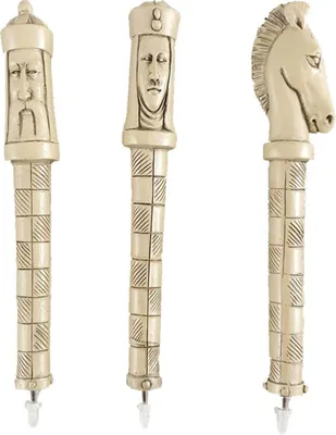 Produktbild von 3 Kugelschreiber griechischer König, Königin und Pferd