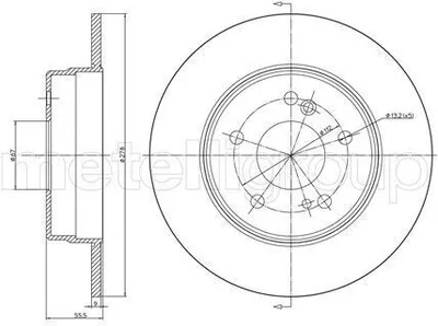 Produktbild von 2x METELLI Bremsscheibe 23-0277C passend für MERCEDES-BENZ Stufenheck (W124)
