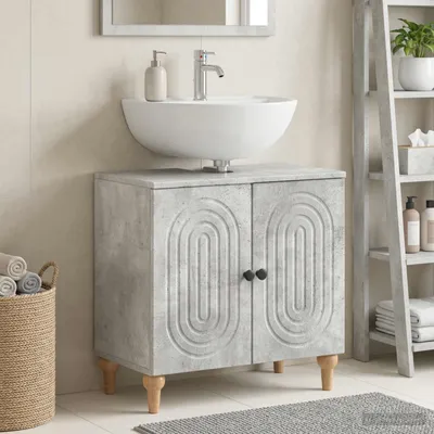 Productafbeelding van Maison Exclusive - Wastafelmeubel ALKMAAR, betonkleur, 59,5 x 31,5 x 59 cm