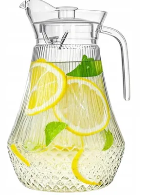 Produktbild von Acryl Wasserkrug 2L mit Deckel – Saftkanne Krug für Wasser, Saft, Limonade