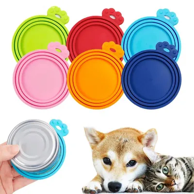 Produktbild von Silikondeckel für Dosen – 6 Stück – 3 Größen 6,5/7,5/8,5 cm – Dosendeckel – Deckel für Konservendosen – für Hunde- und Katzenfutter – Wiederverwendbar