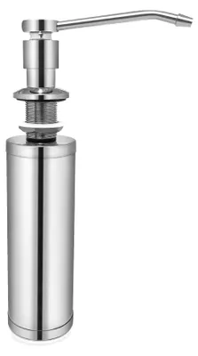 Image de Distributeur de savon intégré pour la cuisine, la salle de bains et la douche, avec un flacon de 300 ml, distributeur de liquide vaisselle, en acier inoxydable 304.