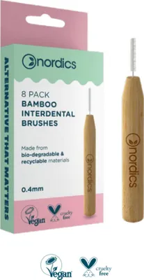 Produktbild von NORDICS Interdentalbürsten aus Bambus Größe 0,40 mm 8 Stk.