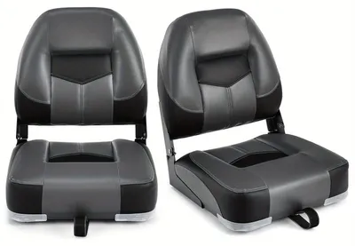 Image de Ensemble de sièges pour bateau - Sièges pour bateau avec coussin - Sièges pour bateau - Assises pour bateau - Sièges de bateau confortables, couleur noire