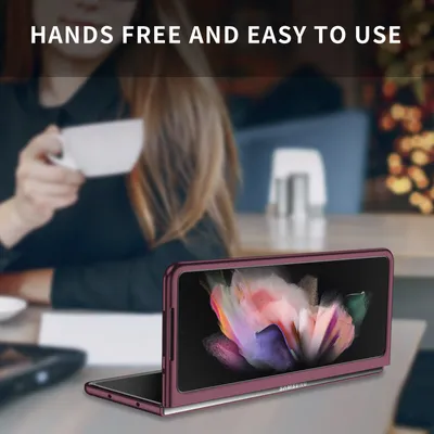Produktbild von Samsung Z Fold3 5G Hülle, Dünn Hart PC Kratzfeste Schutzhülle für Samsung Galaxy Z Fold 3 5G bordeaux