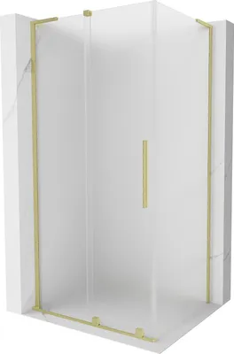 Zdjęcie produktu dla Mexen Velar L kabina prysznicowa rozsuwana 120 x 100 cm, szron, złota szczotkowana - 871-120-100-33-55