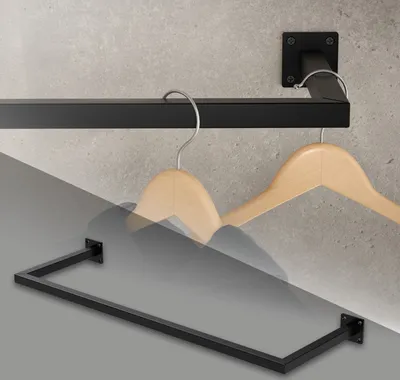 Produktbild von Obdĺžnikový vešiak na stenu ML-Design, 30x90 cm, čierny, z ocele, vešiak v tvare U, vrátane montážneho materiálu
