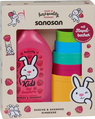 Produktbild von Sanosan Geschenkset Kids Dusche und Shampoo mit Stapelbecher