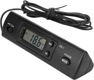 Immagine prodotto di Termometro digitale - Orologio digitale - Doppio sensore di temperatura - Temperatura interna ed esterna - Dispositivo multifunzione - Elevata precisione per veicoli