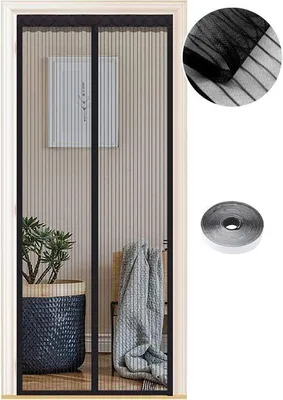 Image de Famanu, moustiquaire magnétique, 130 x 210 cm - Protection contre les insectes pour portes-fenêtres de balcon et de terrasse