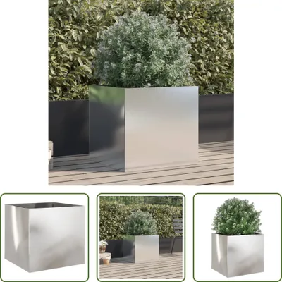 Obrázok produktu pre The Living Store Strieborný kvetináč 49x47x46 cm z nehrdzavejúcej ocele