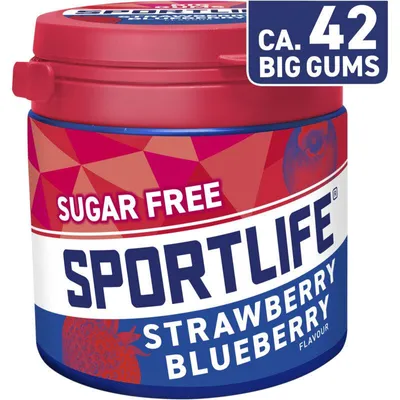 Produktbild von Sportlife Big Gums Kaugummi Erdbeere Heidelbeere 99g – Zuckerfrei, langanhaltend