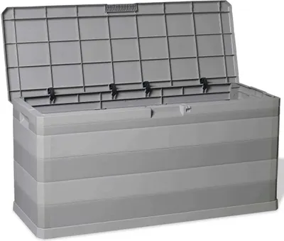 Image de vidaXL Coffre de jardin Gris 117×45×56 cm