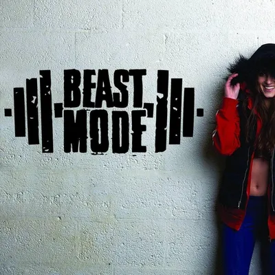 Produktbild von Decords Wandtattoo – Fitnessspruch „Beast Mode“, 221 x 97 cm