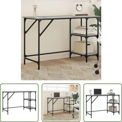 Produktbild von The Living Store Schreibtisch Grau Sonoma 120x50x75 cm Metall Holzwerkstoff
