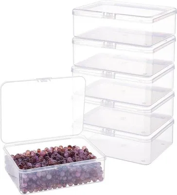 Image de Boîtes rectangulaires en plastique transparentes, lot de 6