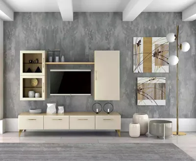 Immagine prodotto di Mobile a parete mobile tv set mobili soggiorno pratico soggiorno beige
